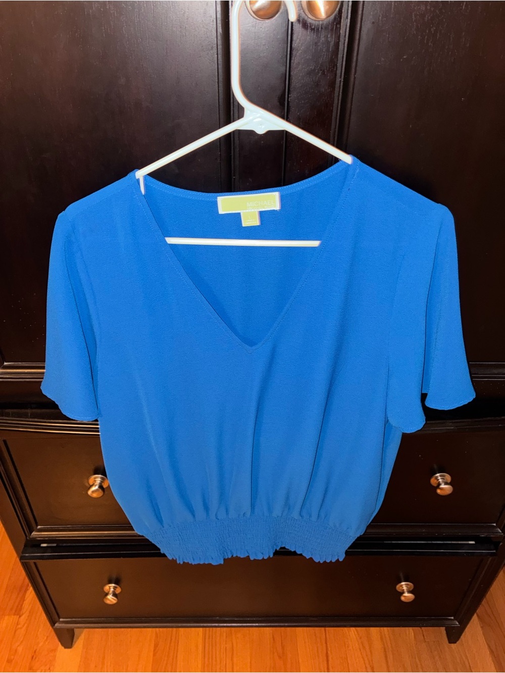 MICHAEL Michael Kors Royal Blue V-Neck Short Sleeve Blouse